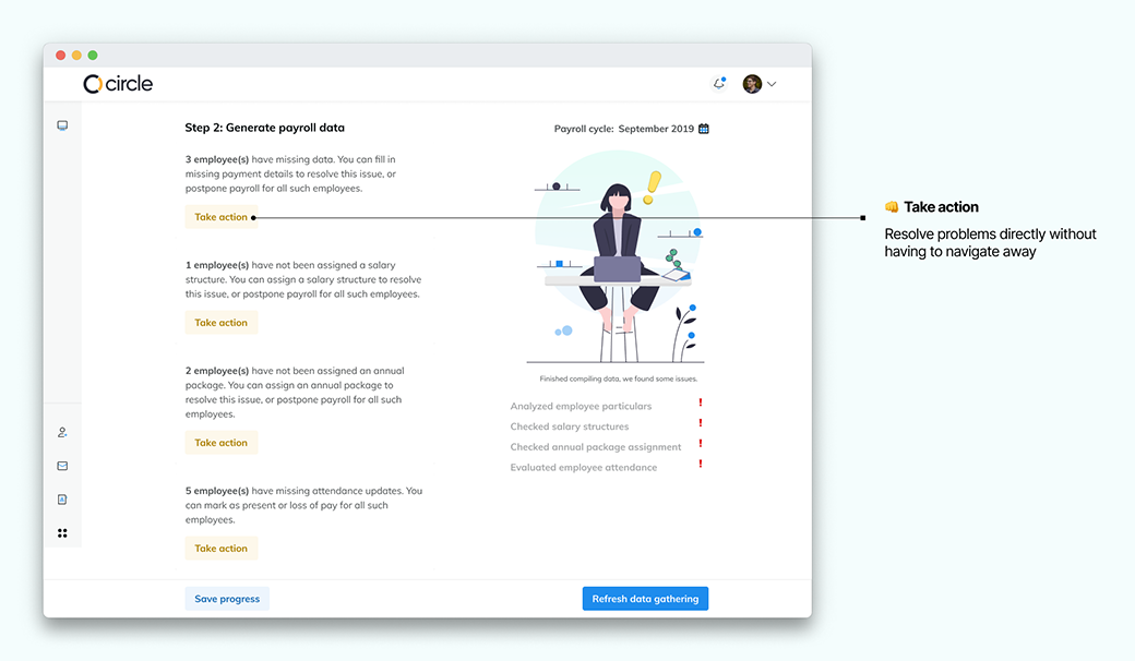 Resolving missing data problems, concept design